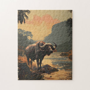 Water Buffalo Vintag Puzzle
