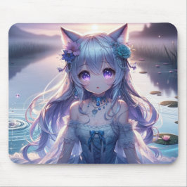 Water Catgirl Anime Princess Mousepad