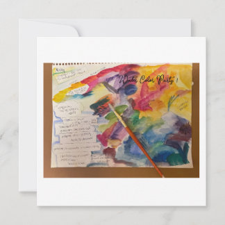 Water Color Mixing Postcard Einladung