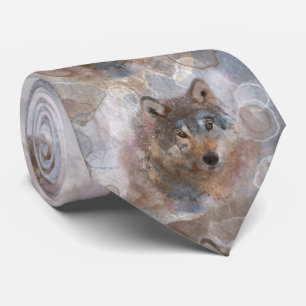 Water color Wolfs Krawatte