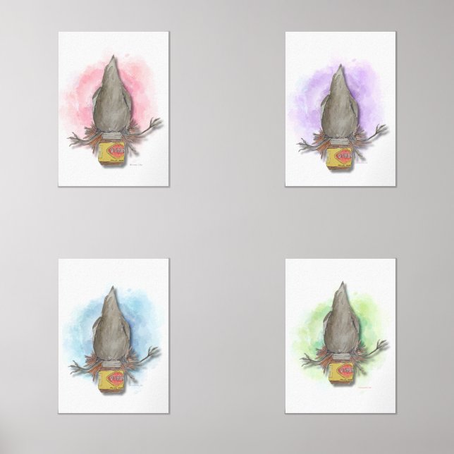 water colour Australian magpie wall art set (Vorderseite)