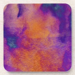 Water colour red yellow blue purple graphic art getränkeuntersetzer