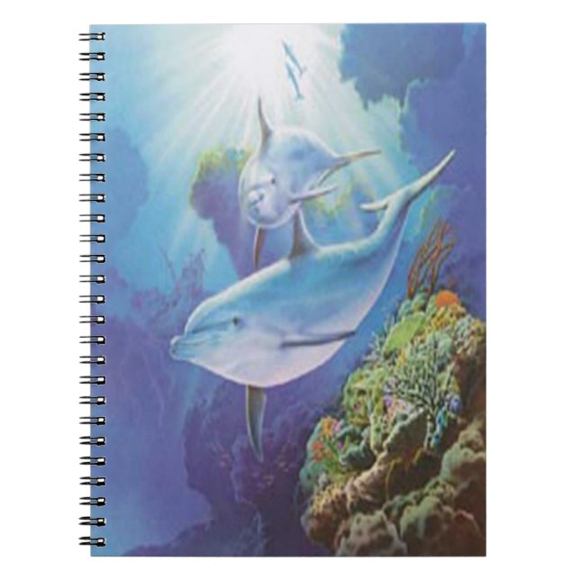 Water Dolphin Spiral Notebook Notizblock (Vorderseite)