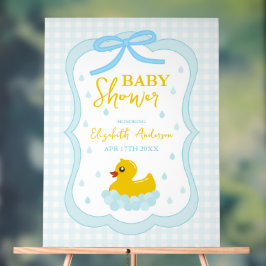 Water Droplets Gingham Boy Baby Shower Welcome Acrylschild