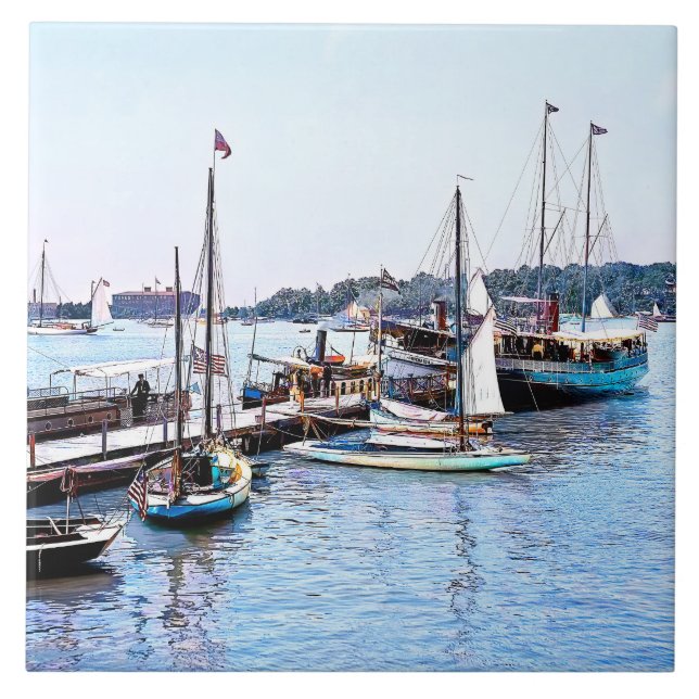 Water Front Put-In-Bay OH c1904 Fliese (Vorderseite)