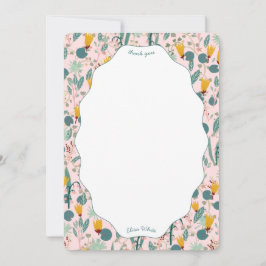 Water Garden Floral Bridal Shower Cute CUSTOM Dankeskarte