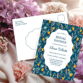 Water Garden Floral Bridal ShowerCUSTOM Invitation Postkarte