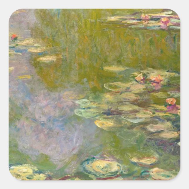 Water Lilies (1919) Claude Monet Impressionismus A Quadratischer Aufkleber (Vorderseite)