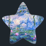 Water Lilies, 1919, von Claude Monet, Star Sticker<br><div class="desc">Water Lilies,  1919 berühmtes Gemälde von Claude Monet,  mit farblich abgestimmten Festfarben pinkisch-lila und Monet blau,  bereit zu mischen und zu ergänzen.</div>