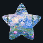 Water Lilies, 1919, von Claude Monet, Star Sticker<br><div class="desc">Water Lilies,  1919 berühmtes Gemälde von Claude Monet,  mit farblich abgestimmten Festfarben pinkisch-lila und Monet blau,  bereit zu mischen und zu ergänzen.</div>
