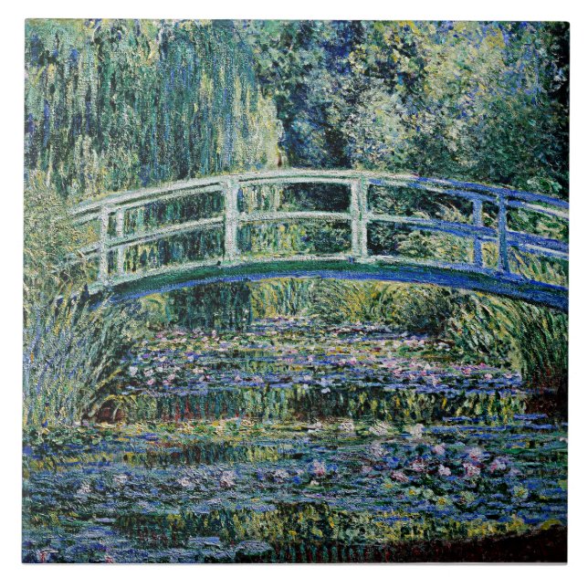 "Water Lilies and Japanese Bridge" Fliese (Vorderseite)