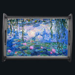 Water Lilies, berühmtes Gemälde von Claude Monet v Serviertablett<br><div class="desc">Water Lilies,  berühmtes Kunstwerk von 1919 des französischen Impressionisten Claude Monet</div>