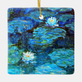 Water Lilies (blau) von Claude Monet Keramikornament