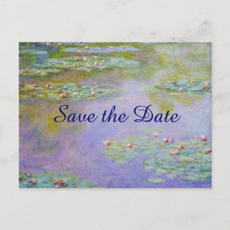 Water Lilies Blume Malen Save the Date Hochzeit Ankündigungspostkarte