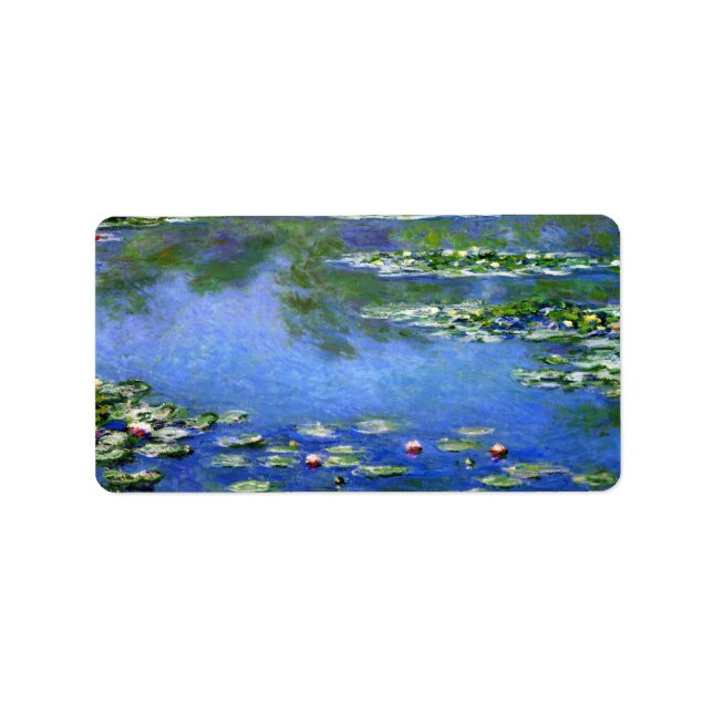 Water Lilies by Claude Monet Adressaufkleber (Vorne)
