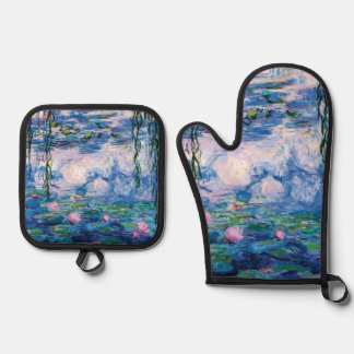 Water Lilies by Claude Monet Ofenhandschuh & Topflappen-Set