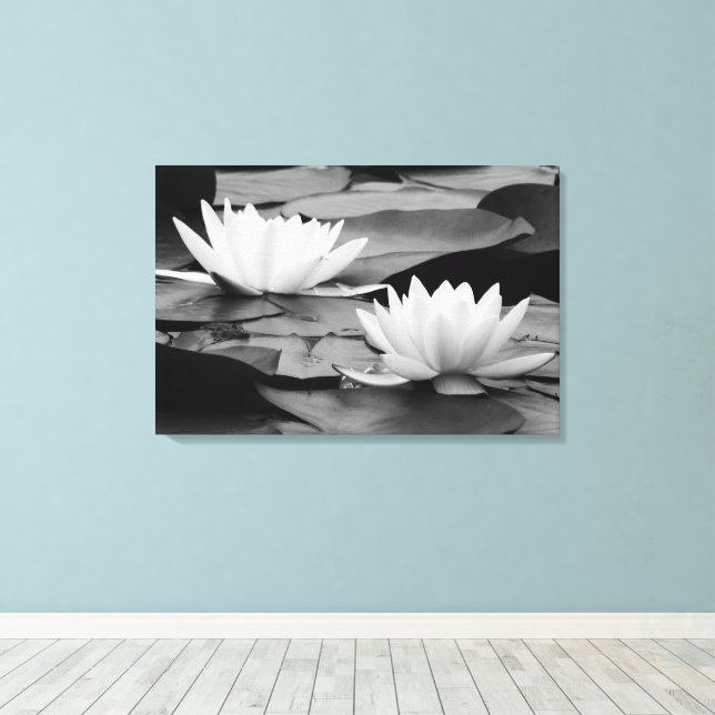 Water Lilies Canvas Print Leinwanddruck (Insitu (Holzboden))