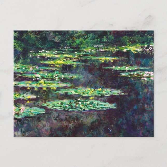 Water Lilies Claude Monet cool, alt, Meister, Mast Postkarte (Vorderseite)