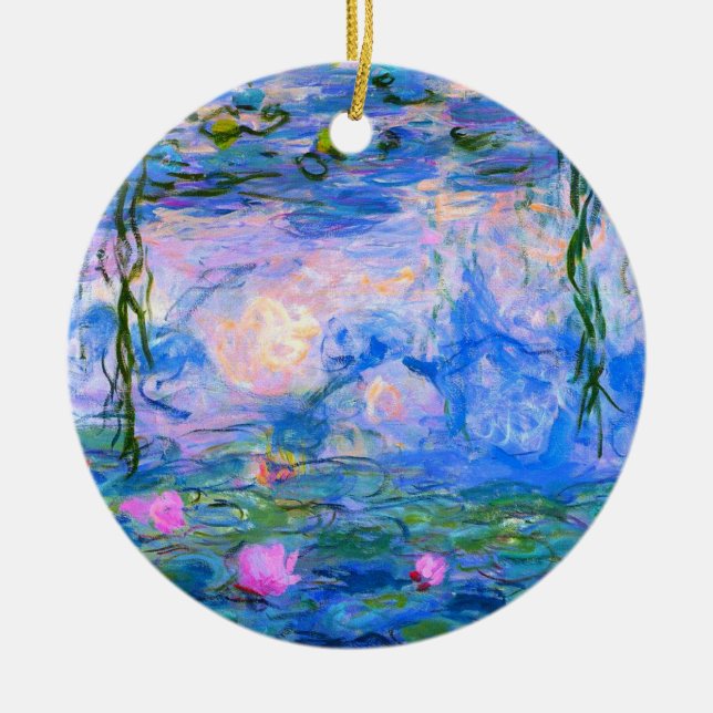 Water Lilies Claude Monet restauriert Keramik Ornament (Vorne)