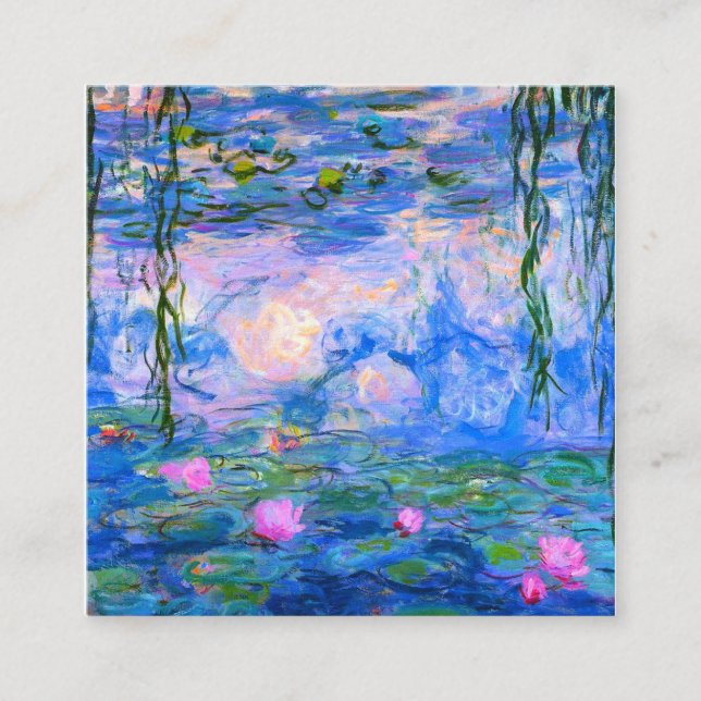 Water Lilies Claude Monet restauriert Quadratische Visitenkarte (Vorderseite)