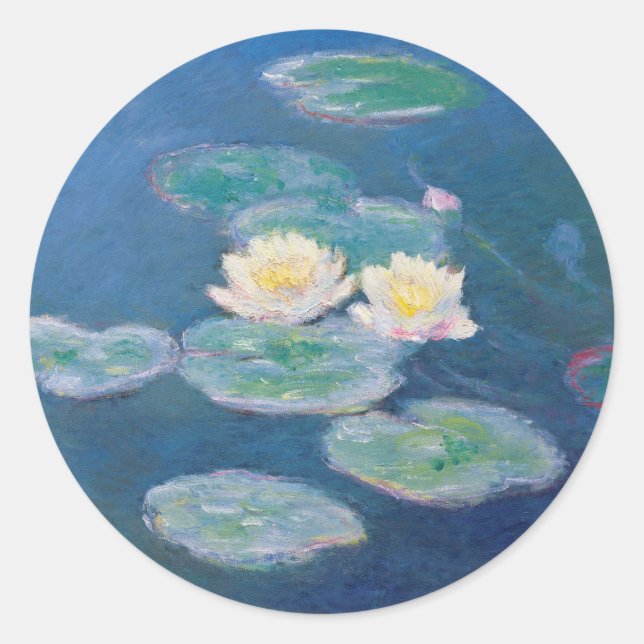 Water Lilies - Claude Monet Runder Aufkleber (Vorderseite)