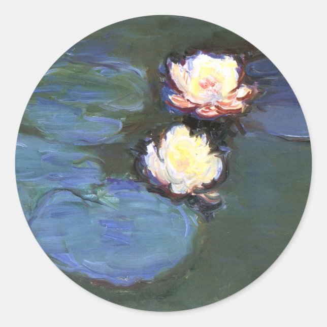 Water Lilies, Claude Monet Runder Aufkleber (Vorderseite)