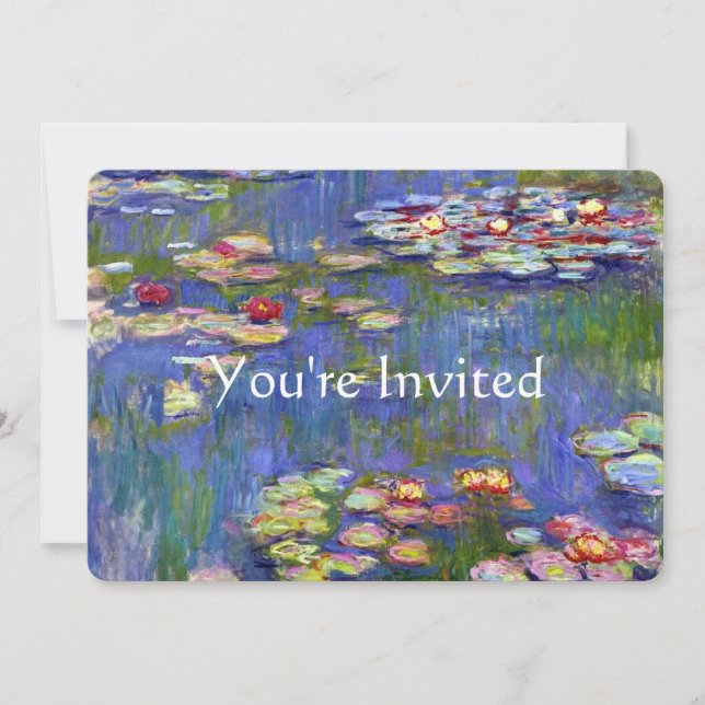 Water Lilies Fine Art Wedding Einladung (Vorderseite)