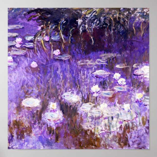 Water Lilies Gemälde von Claude Monet Poster (Vorne)
