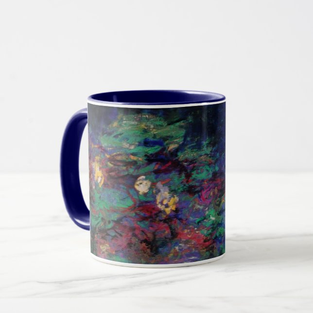 WATER LILIES GREEN POND Claude Monet Dark Floral Tasse (Vorderseite Links)