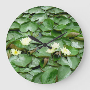 Water Lilies Große Wanduhr