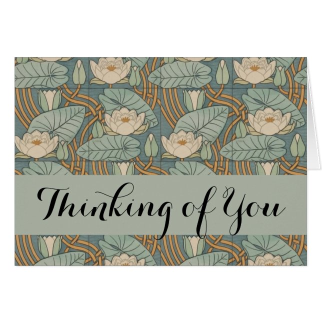 Water Lilies Lily Art Nouveau Natur (Vorderseite (Horizontal))