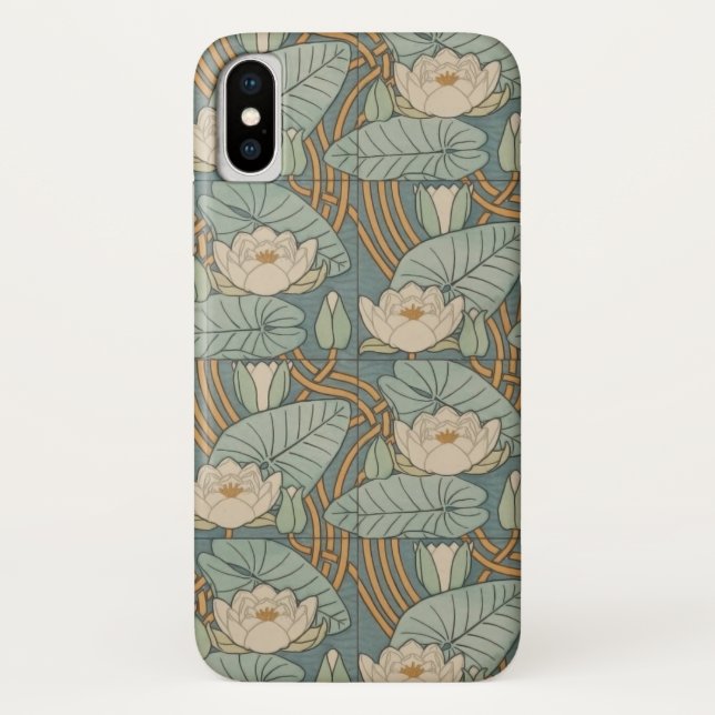 Water Lilies Lily Art Nouveau Natur Case-Mate iPhone Hülle (Rückseite)
