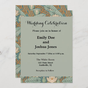 Water Lilies Lily Art Nouveau Natur Einladung