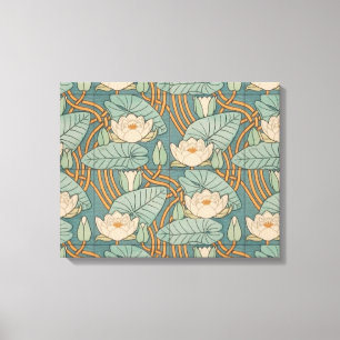 Water Lilies Lily Art Nouveau Natur Leinwanddruck