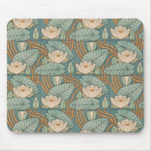 Water Lilies Lily Art Nouveau Natur Mousepad