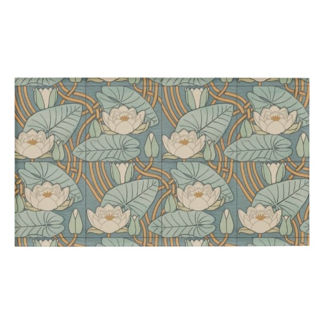 Water Lilies Lily Art Nouveau Natur Namenschild (Vorderseite)