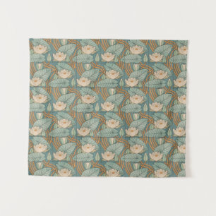 Water Lilies Lily Art Nouveau Natur Wandteppich