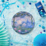Water Lilies Pappteller<br><div class="desc">.Water Lilies ist eine Serie von über 200 Ölgemälden des französischen Impressionisten Claude Monet. Dieses Gemälde wurde 1919 fertig gestellt und weist die Farben Blau und Rosa auf.</div>