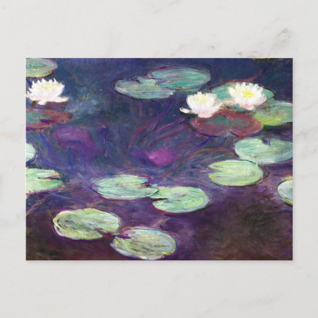 Water Lilies, Pink, 1897-99 Claude Monet cool, alt Postkarte (Vorderseite)