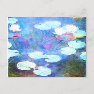 Water Lilies, Pink - Schöne Kunst von Claude Monet Postkarte