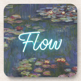 Water Lilies Remix – Neon “FLOW” Wall Art & Gifts Getränkeuntersetzer