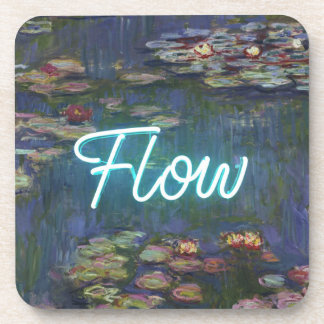 Water Lilies Remix – Neon “FLOW” Wall Art & Gifts Getränkeuntersetzer