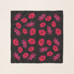 "Water Lilies" Square Ihr Name Scarf Black Schal<br><div class="desc">"Water Lilies" hat wunderschöne Blume auf schwarzem Hintergrund mit optionalem kleinen Namen am Schal.</div>