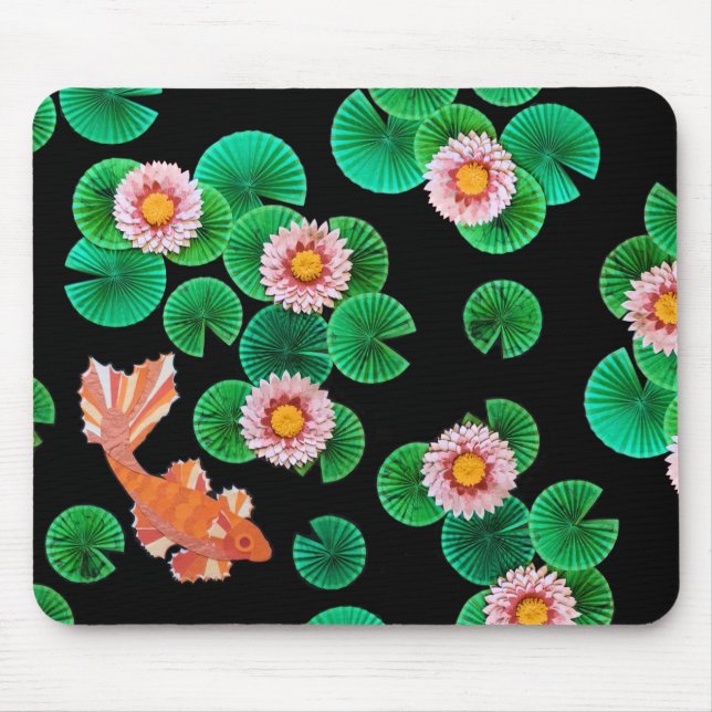 Water Lilies und Koi Fish Mousepad (Vorne)