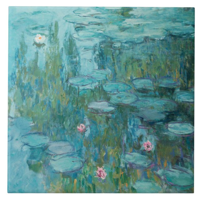 Water Lilies (von Claude Monet, 1915) Fliese (Vorderseite)