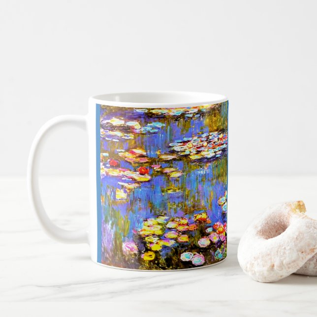 "Water Lilies" von Claude Monet Keramik Tasse (Mit Donut)