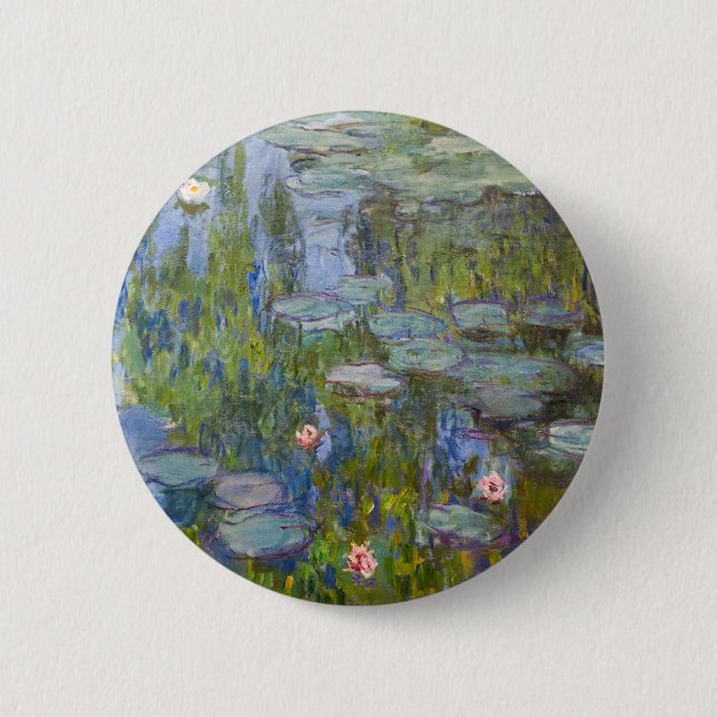 Water Lilies von Claude Monet Klassik Impressionis Button (Vorderseite)