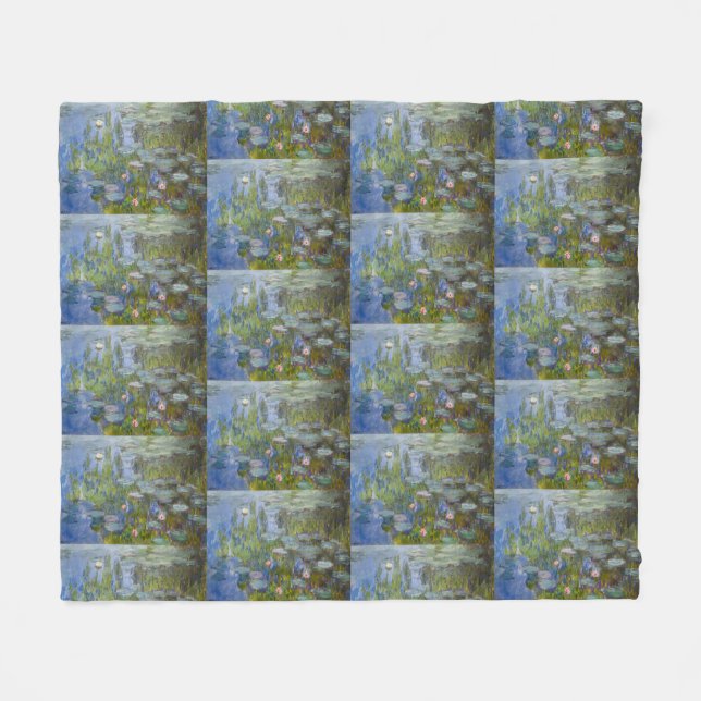 Water Lilies von Claude Monet Klassik Impressionis Fleecedecke (Vorderseite (Horizontal))
