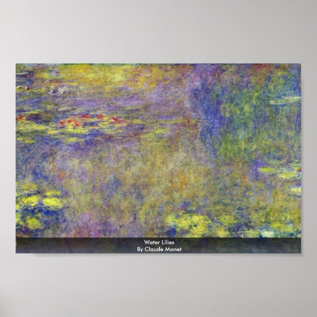 Water Lilies von Claude Monet Poster (Vorne)