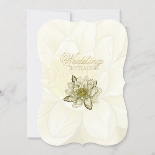 Water Lily Gold Cream Wedding Einladung